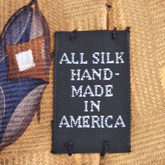 JZ Richards Silk Tie Handmade Necktie America Nordstrom Gold - Picture 8 of 12